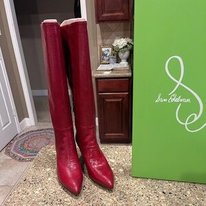 Sam Edelman size 8M Red knee high boots New in box